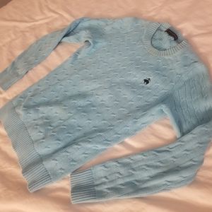 Brooks Brothers Cable Knit Sky Blue Sweater